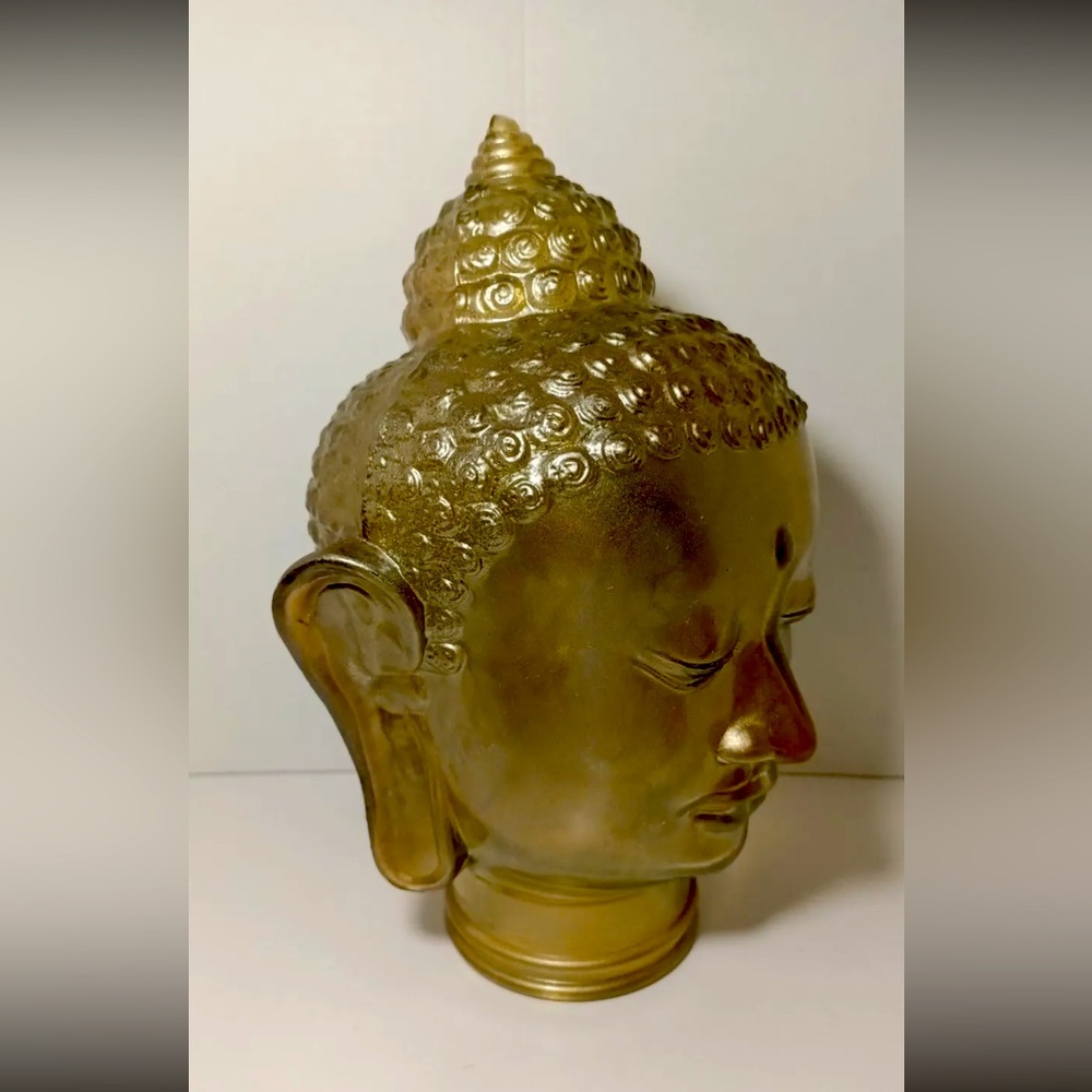 Vintage Golden Glass Buddha Head